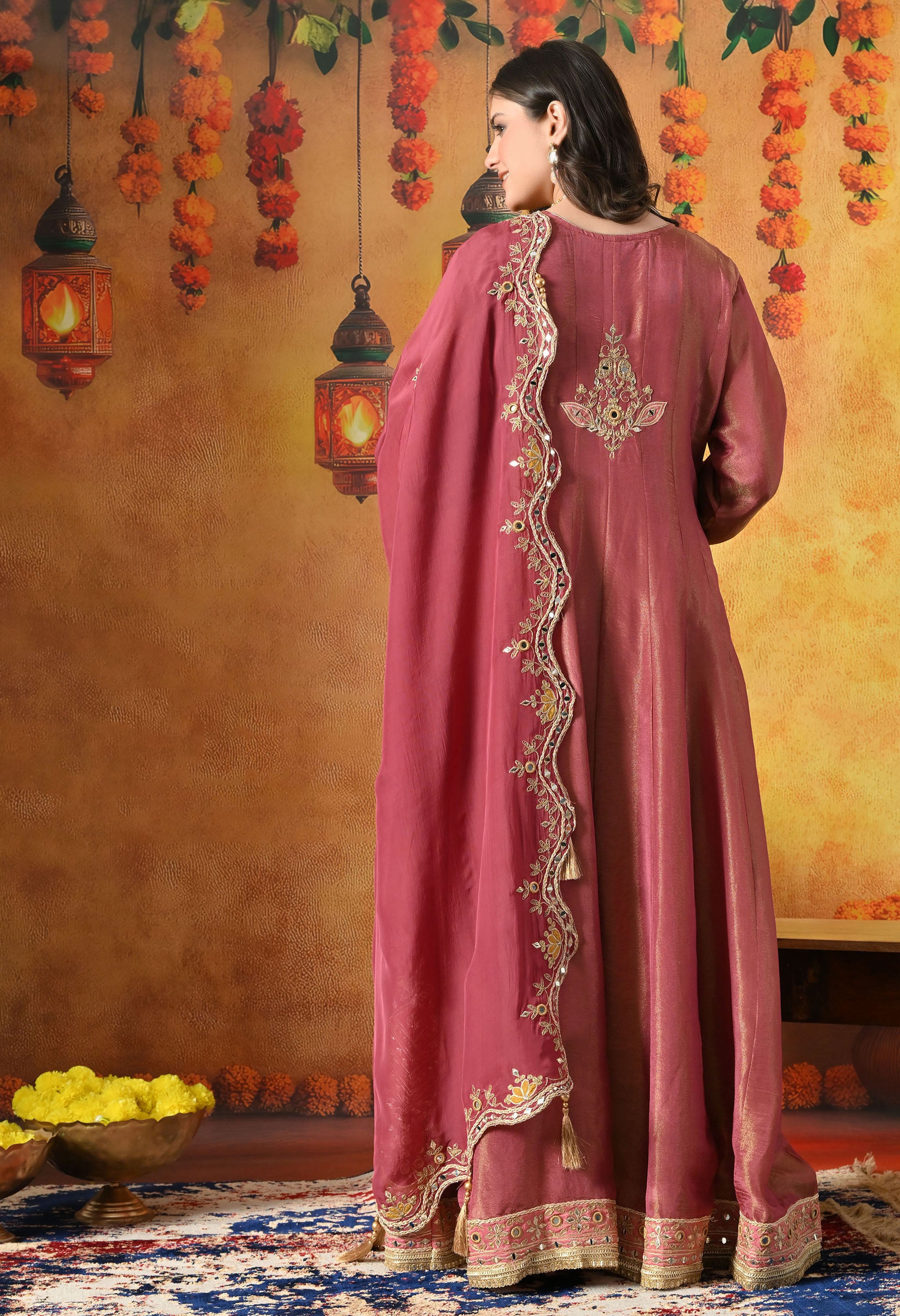 Purple Zardozi Embroidered Anarkali Set