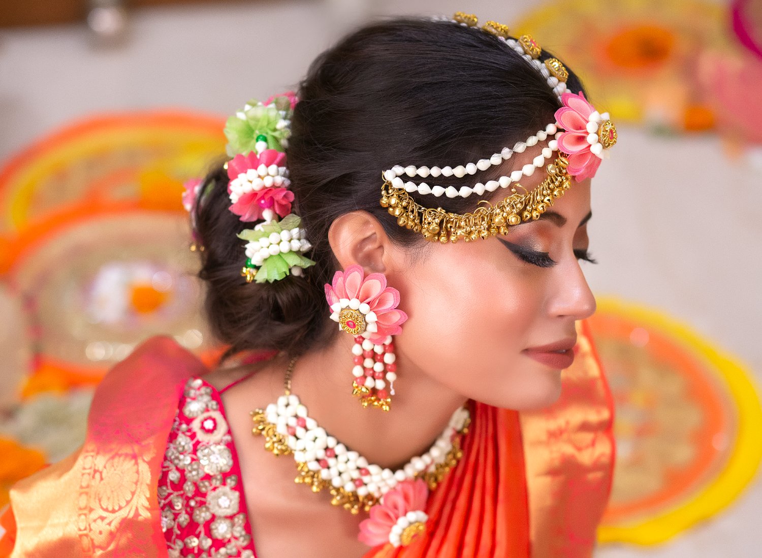 Phoenix 3-Layer Hanging Floral Earrings