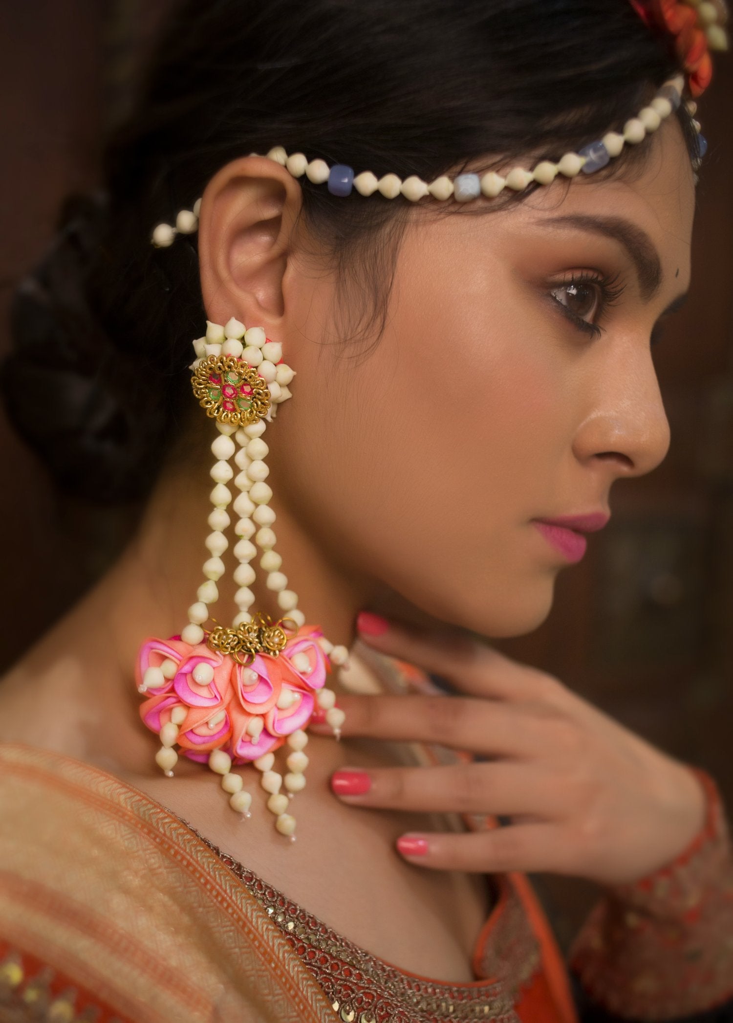 Rosa Cascade Floral Earrings