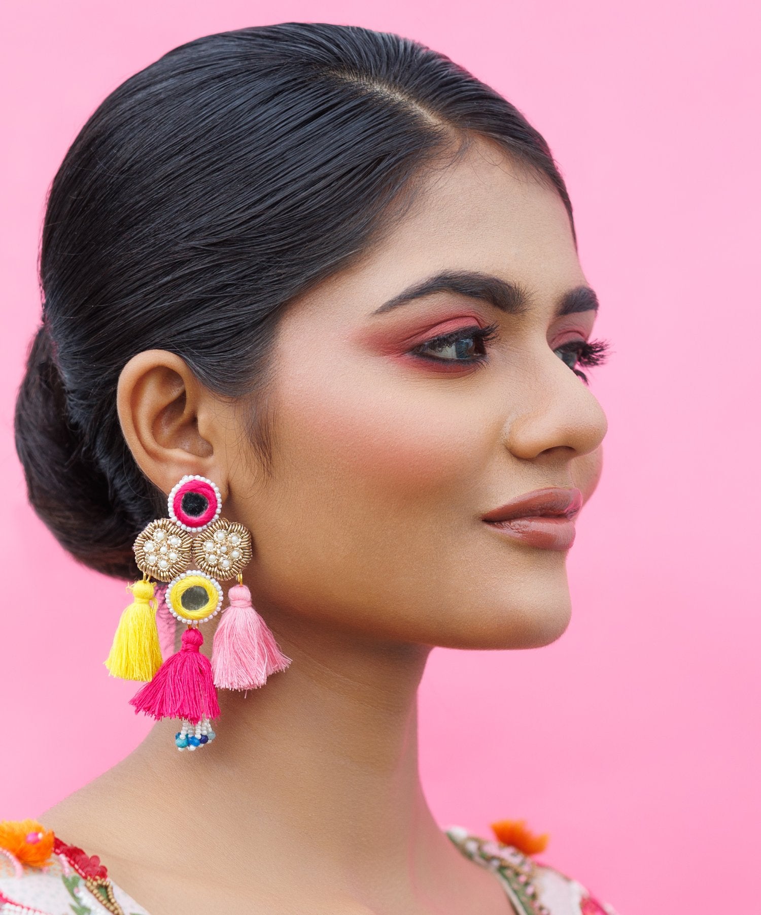 Delightful Cotton-Candy Tassle Earring