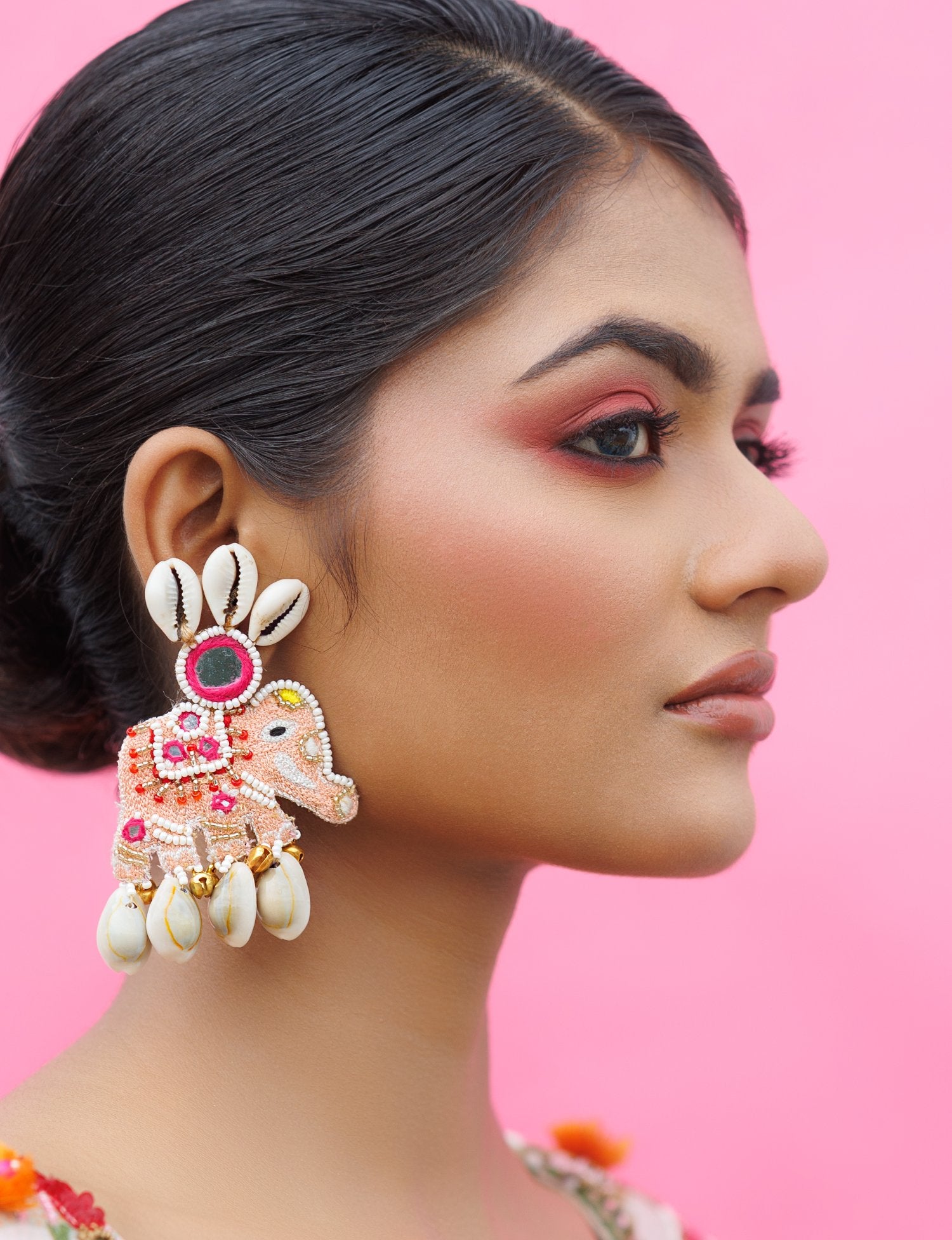 Gajraj-Moti With Shell Craftsmanship Earrings