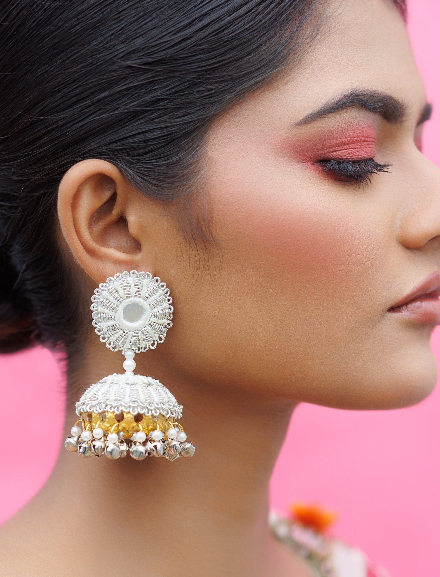 White Jhumka