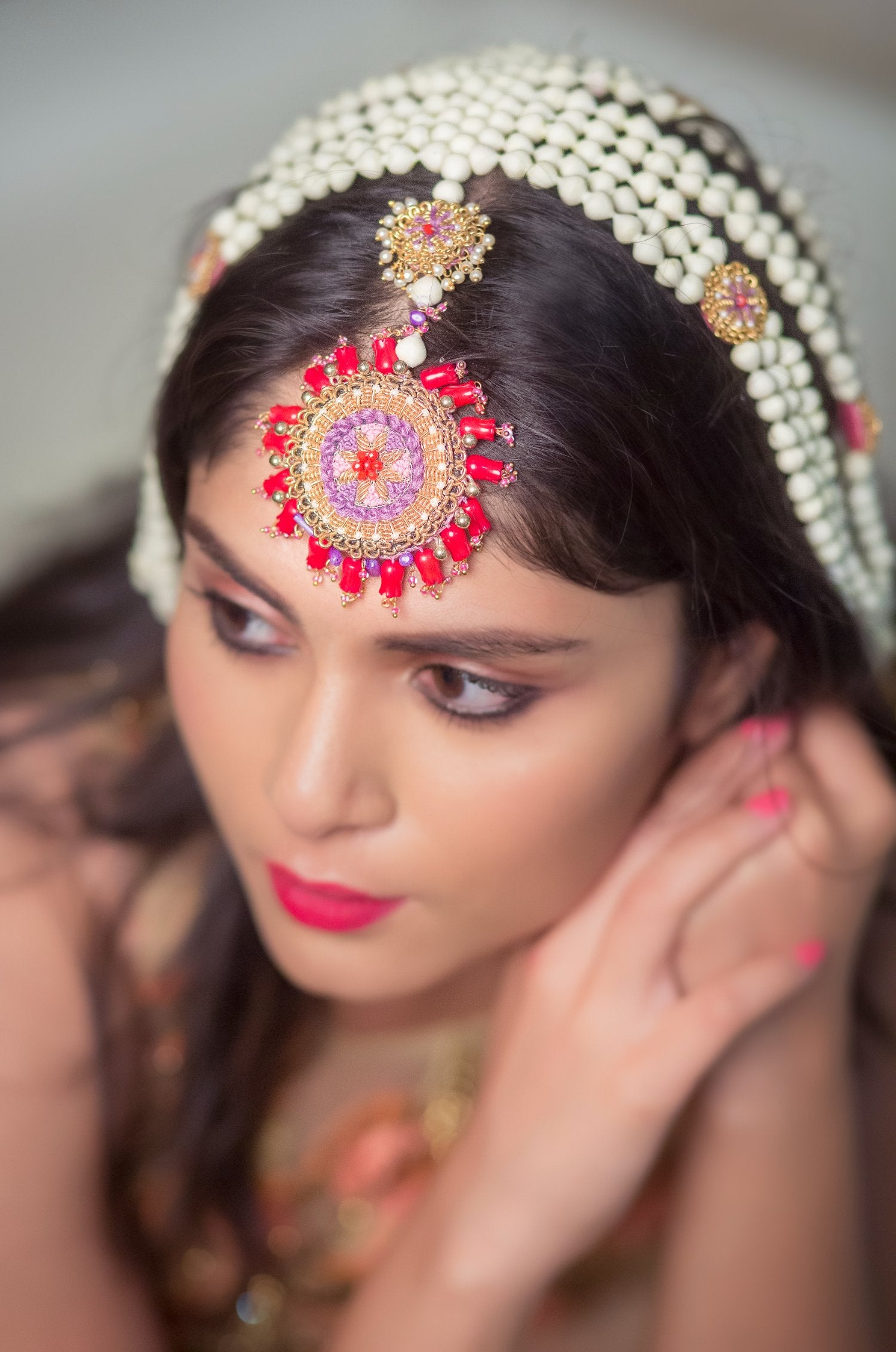 Haldi Bridal Forehead Hair Jewellery