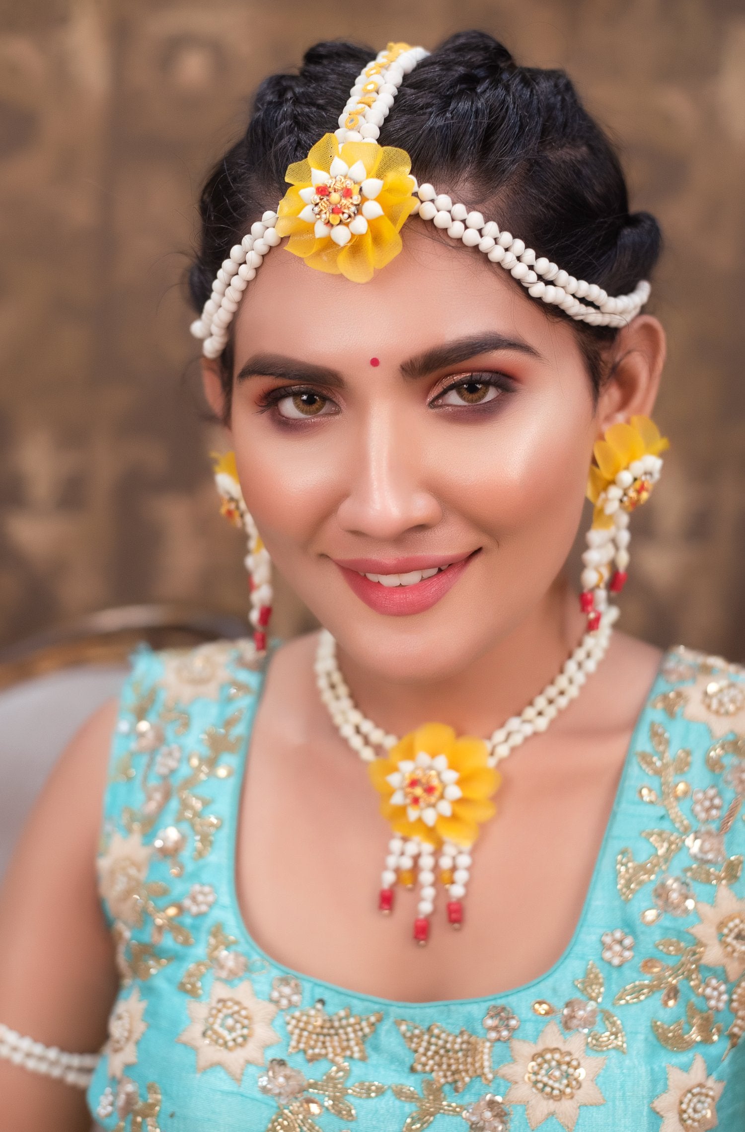 Sunshine Yellow Mogra Necklace