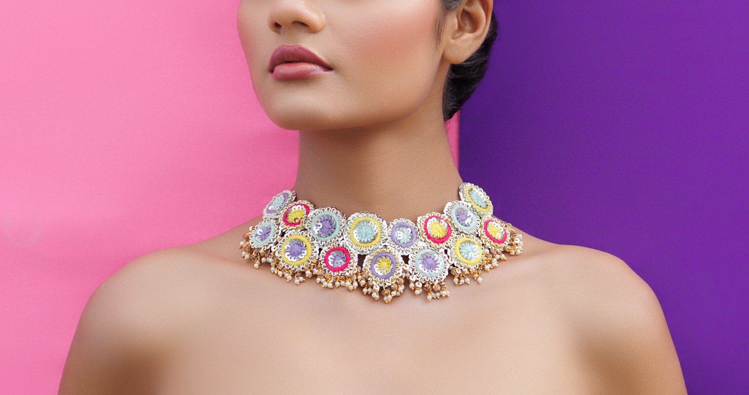 Mirrored Two-Layer Choker With Ghungroo