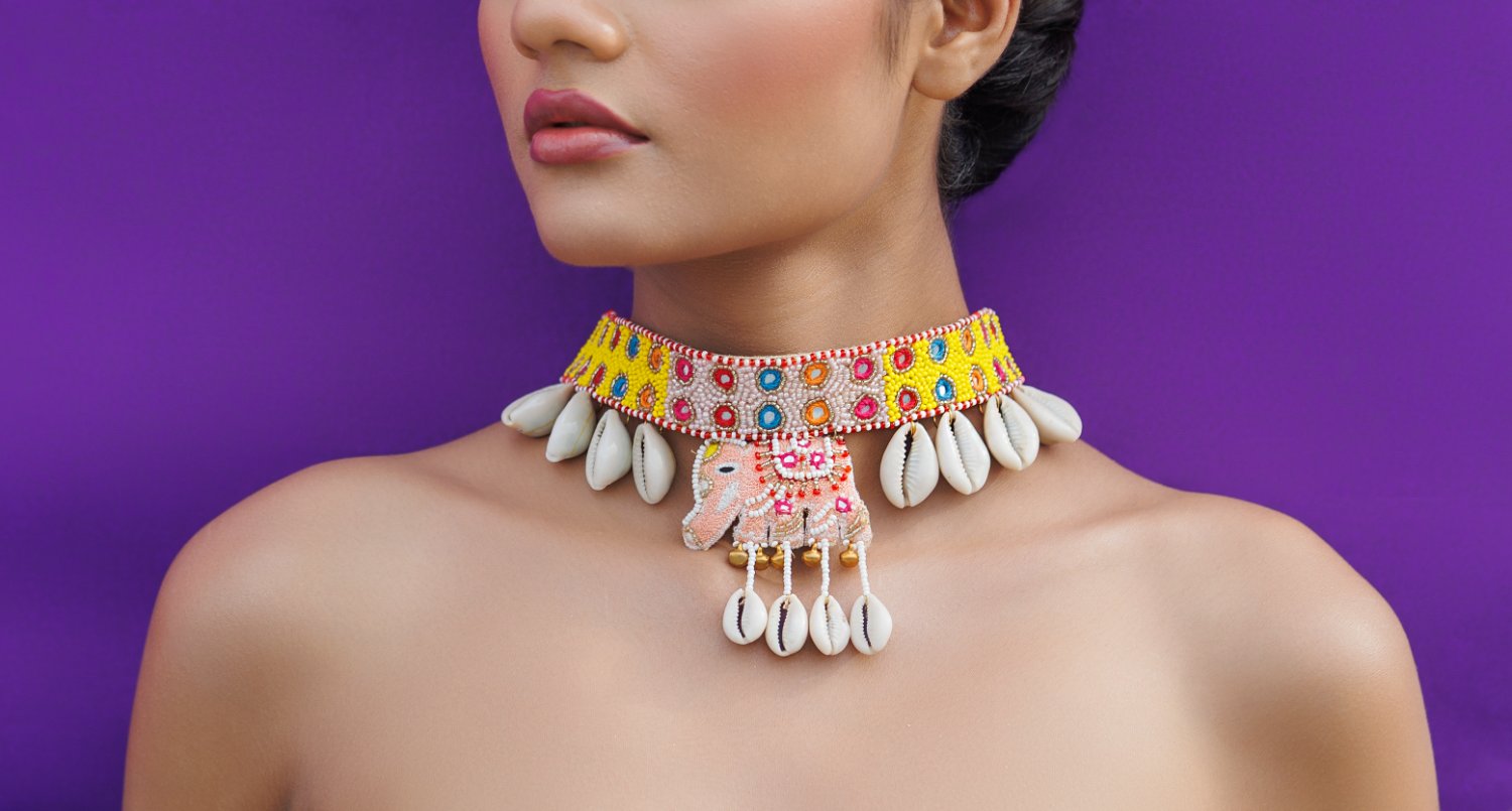 Gajraj-Moti With Shell Craftsmanship Necklace