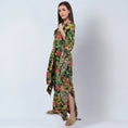 Load image into Gallery viewer, Green and Black Jungle Print Full Length Kaftan
