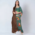Load image into Gallery viewer, Brown and Turquoise Combination Animal Print Full Length Kaftan
