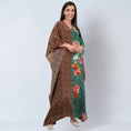 Load image into Gallery viewer, Brown and Turquoise Combination Animal Print Full Length Kaftan
