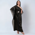 Load image into Gallery viewer, Black Embroidered Motif Full Length Kaftan
