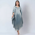 Load image into Gallery viewer, Blue Crystal Embroidered Round Kaftan
