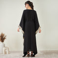 Load image into Gallery viewer, Black Full Length Kaftan with Gold Lace Detail
