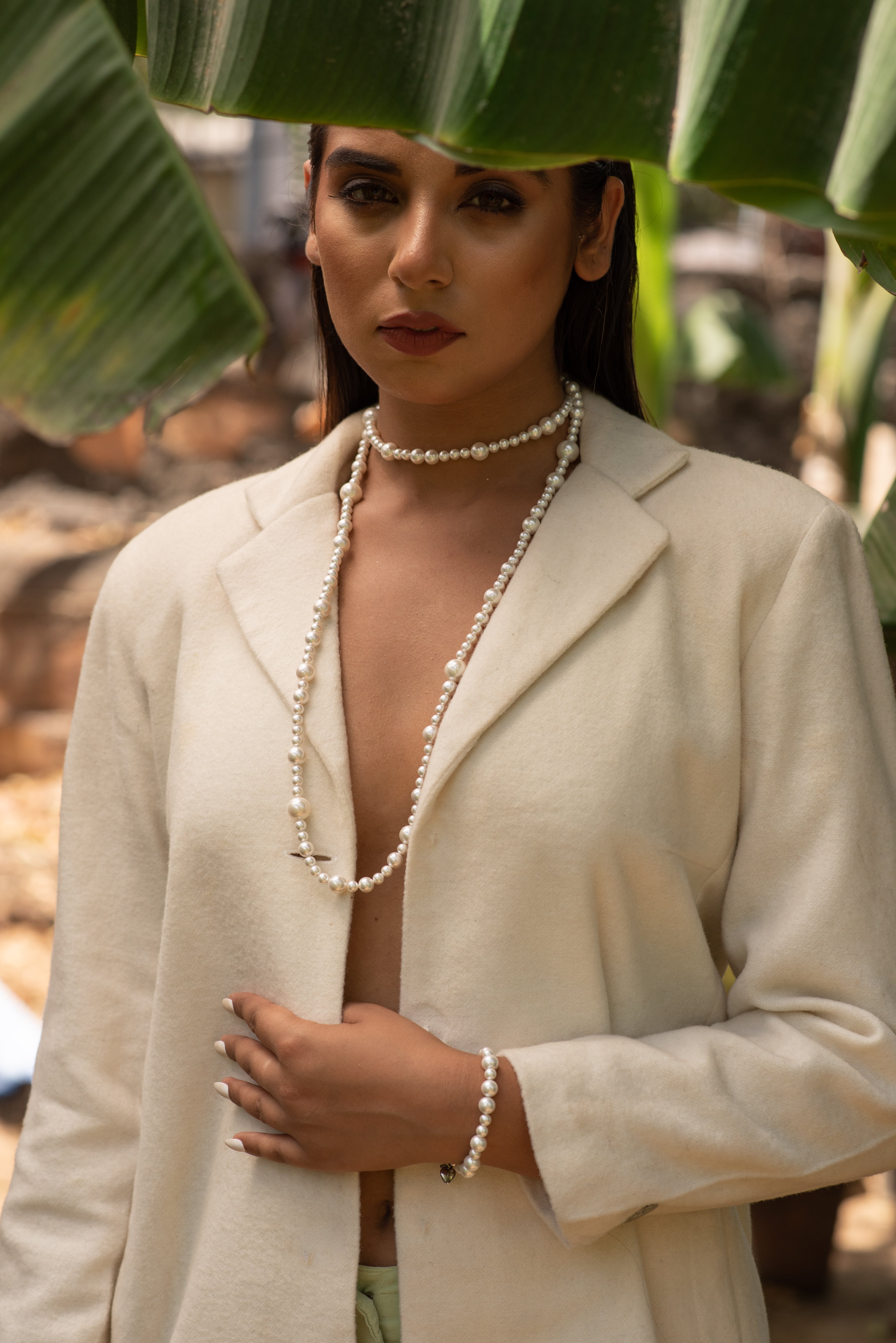 White Pearl Beaded Bracelet