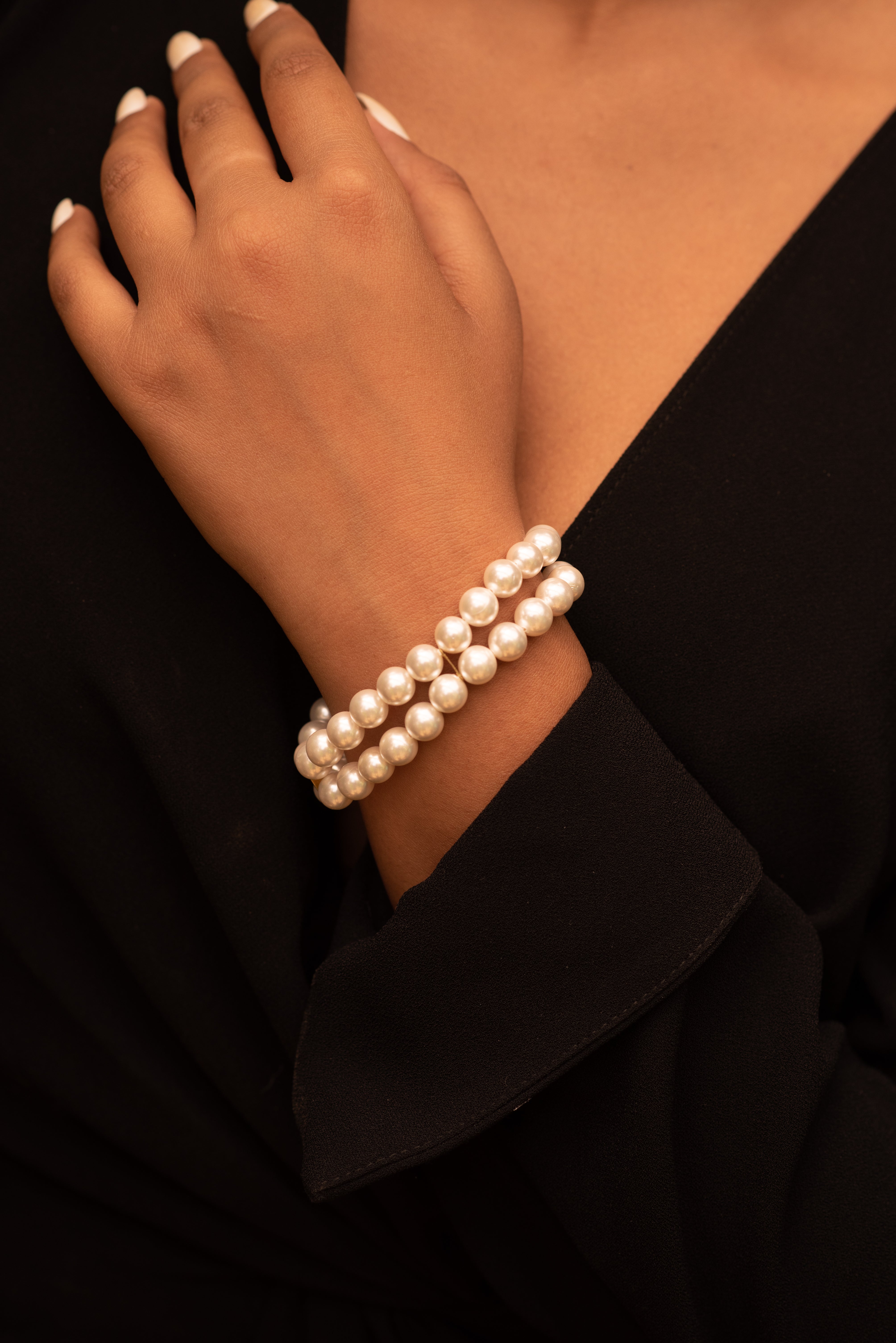 White Pearl Beaded Bracelet