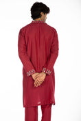 Load image into Gallery viewer, Burgundy Embroidered Kurta Set
