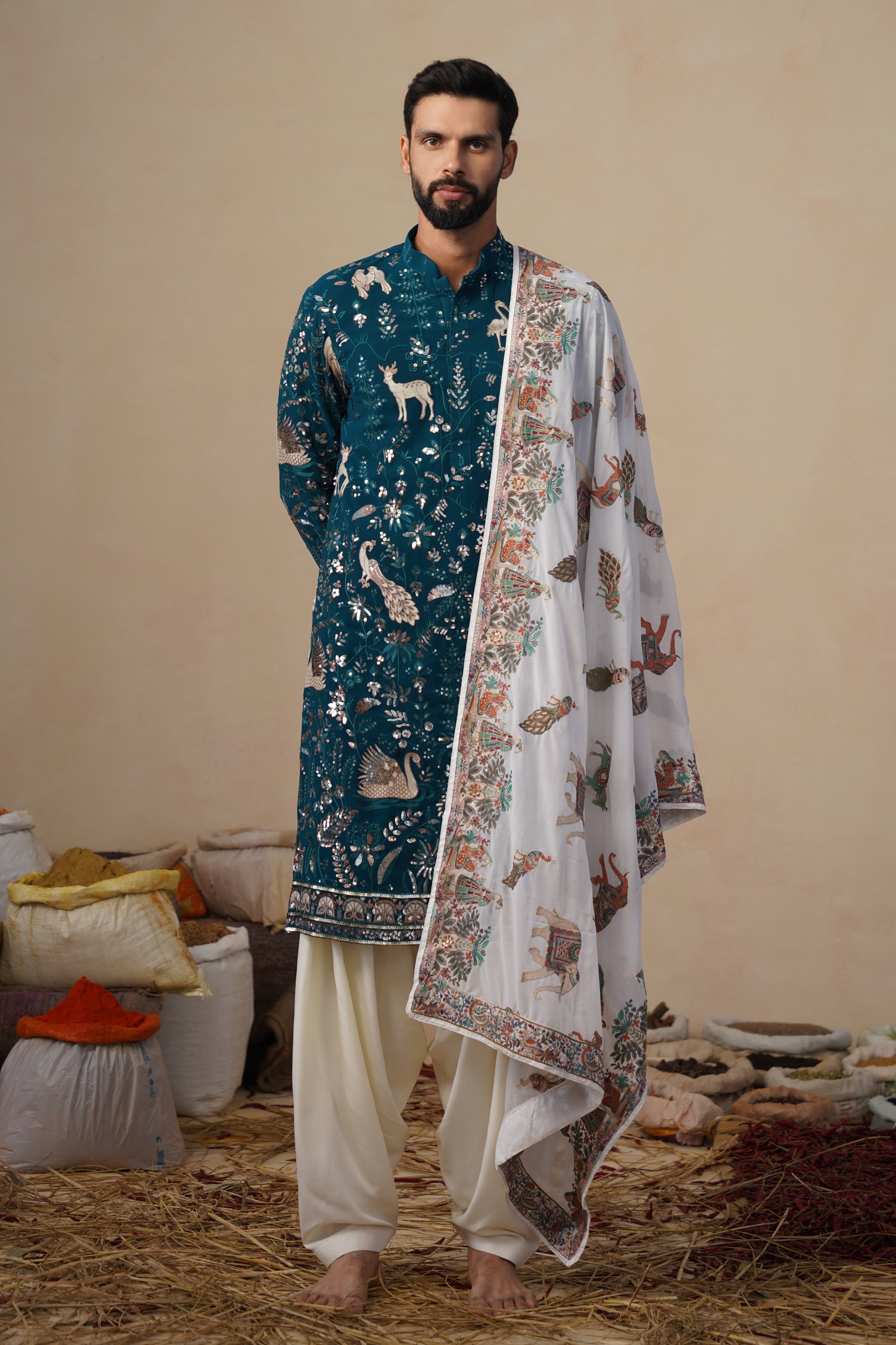 VYOM TEAL BLUE KURTA SET