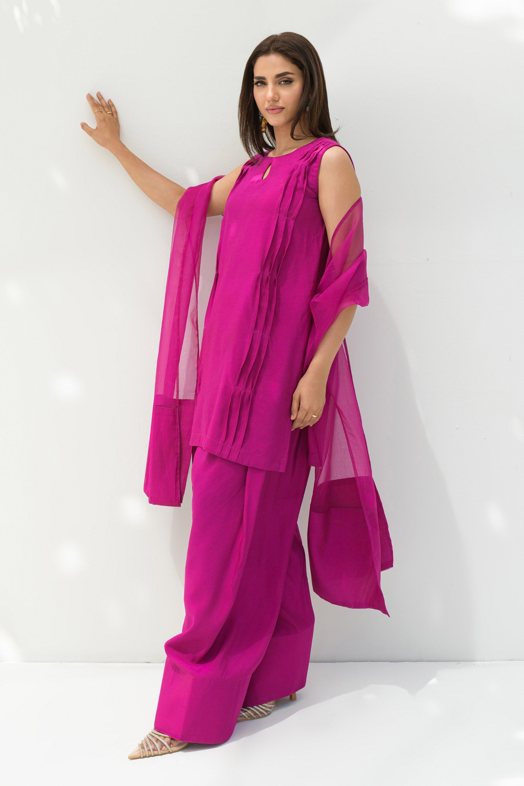 Fuschia solid Farshi Salwar Set