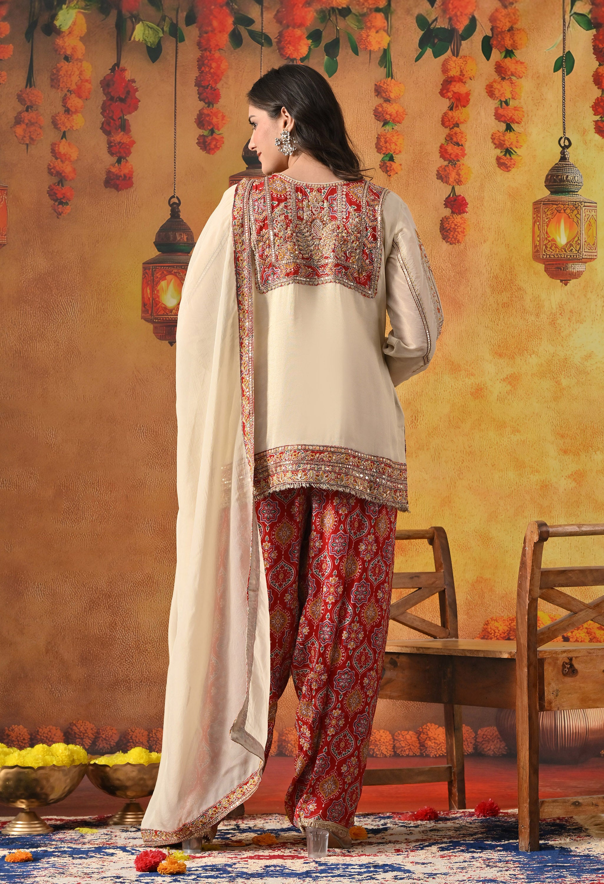 Red Kurta Set