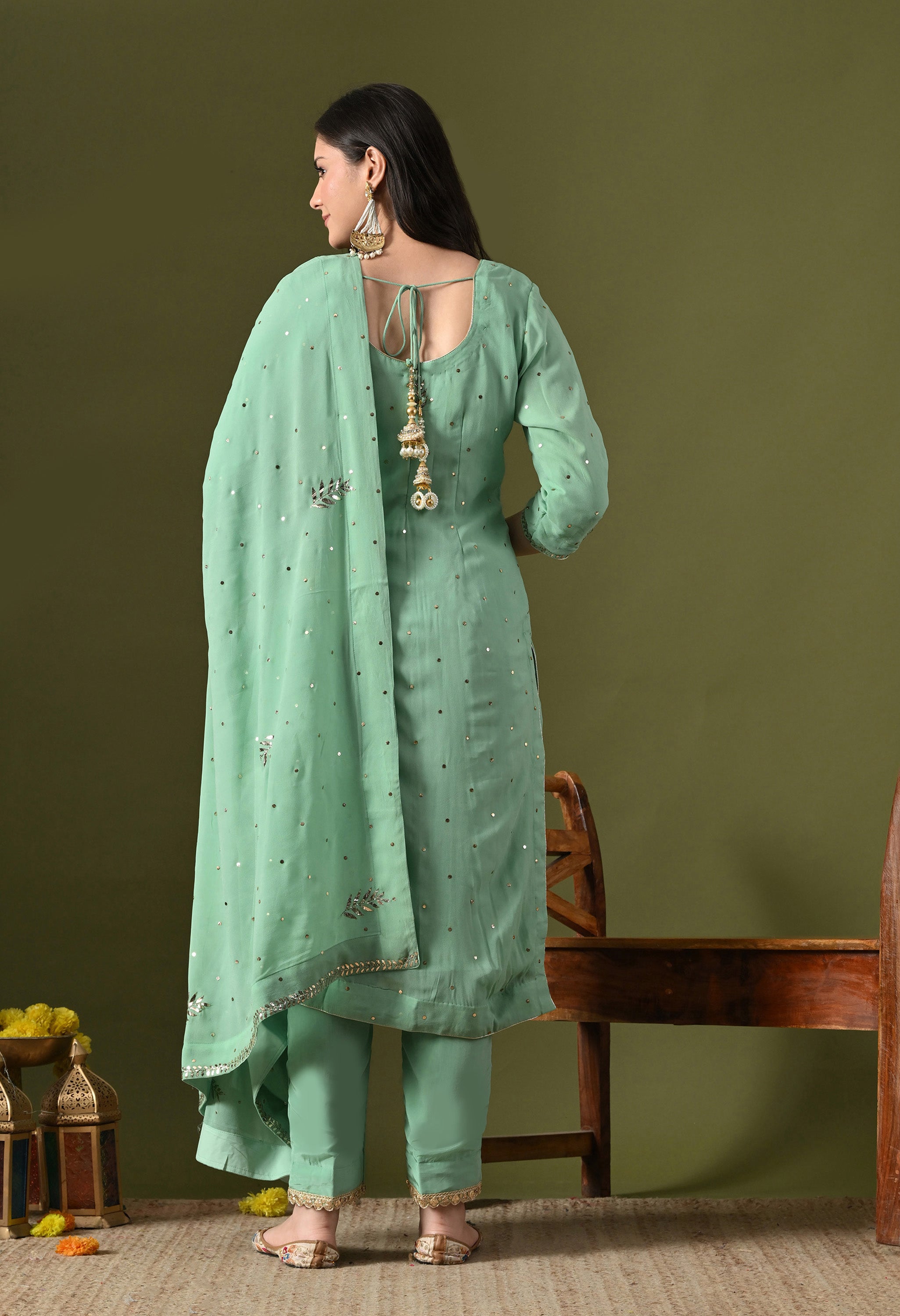 Green Kurta Set