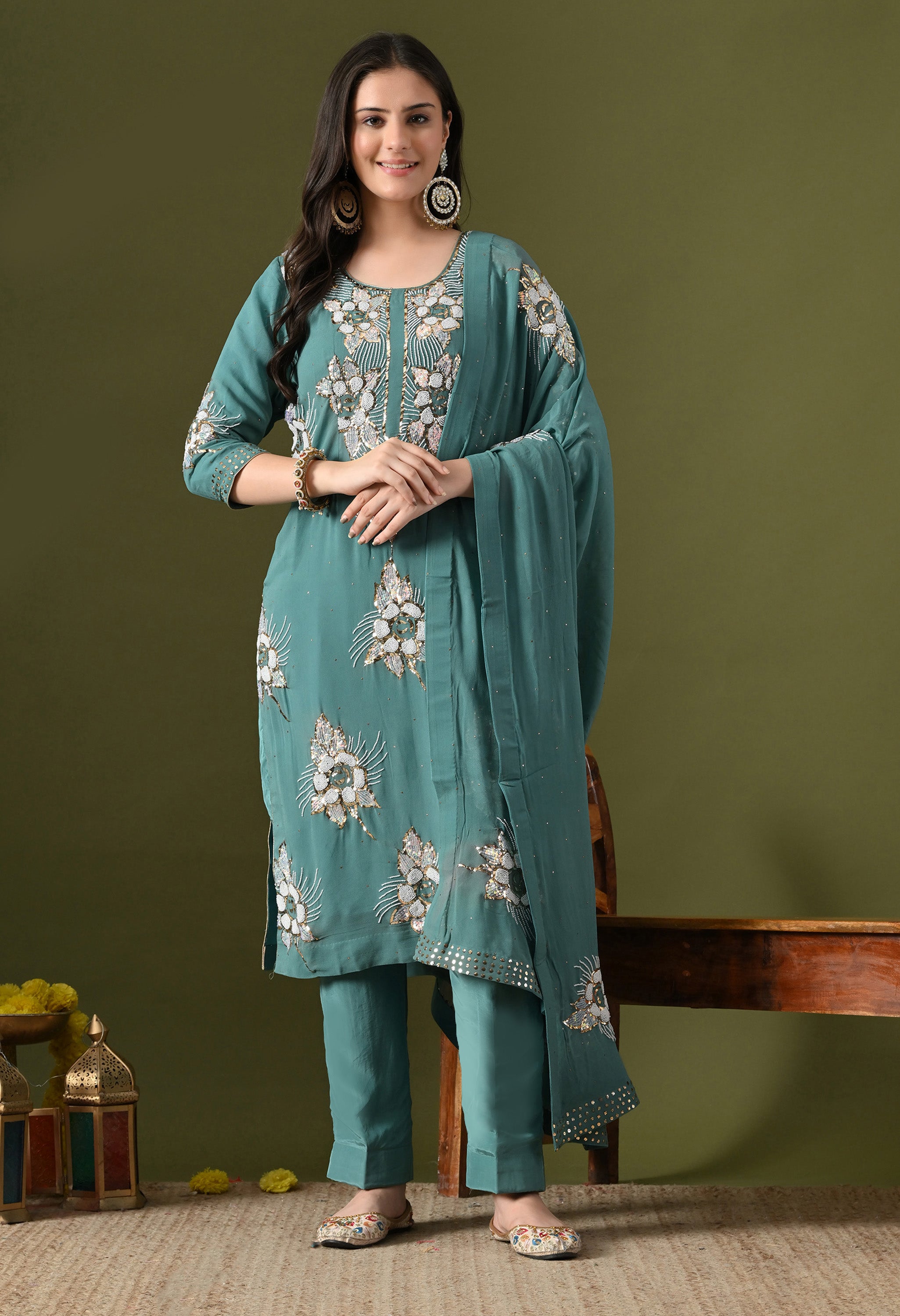 Pista Green Kurta Set