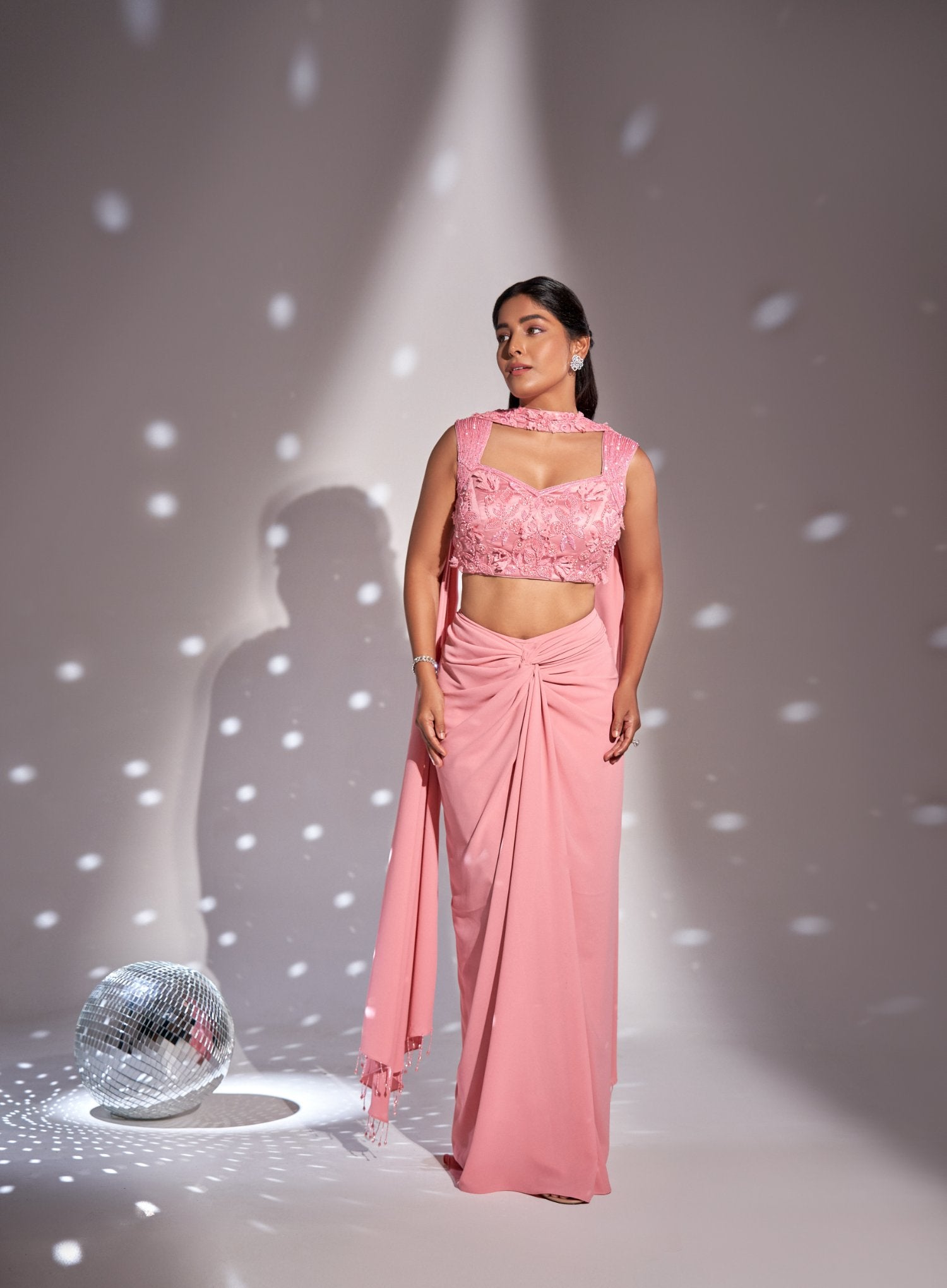 Knotted Skirt Dupatta With Work On The Neck