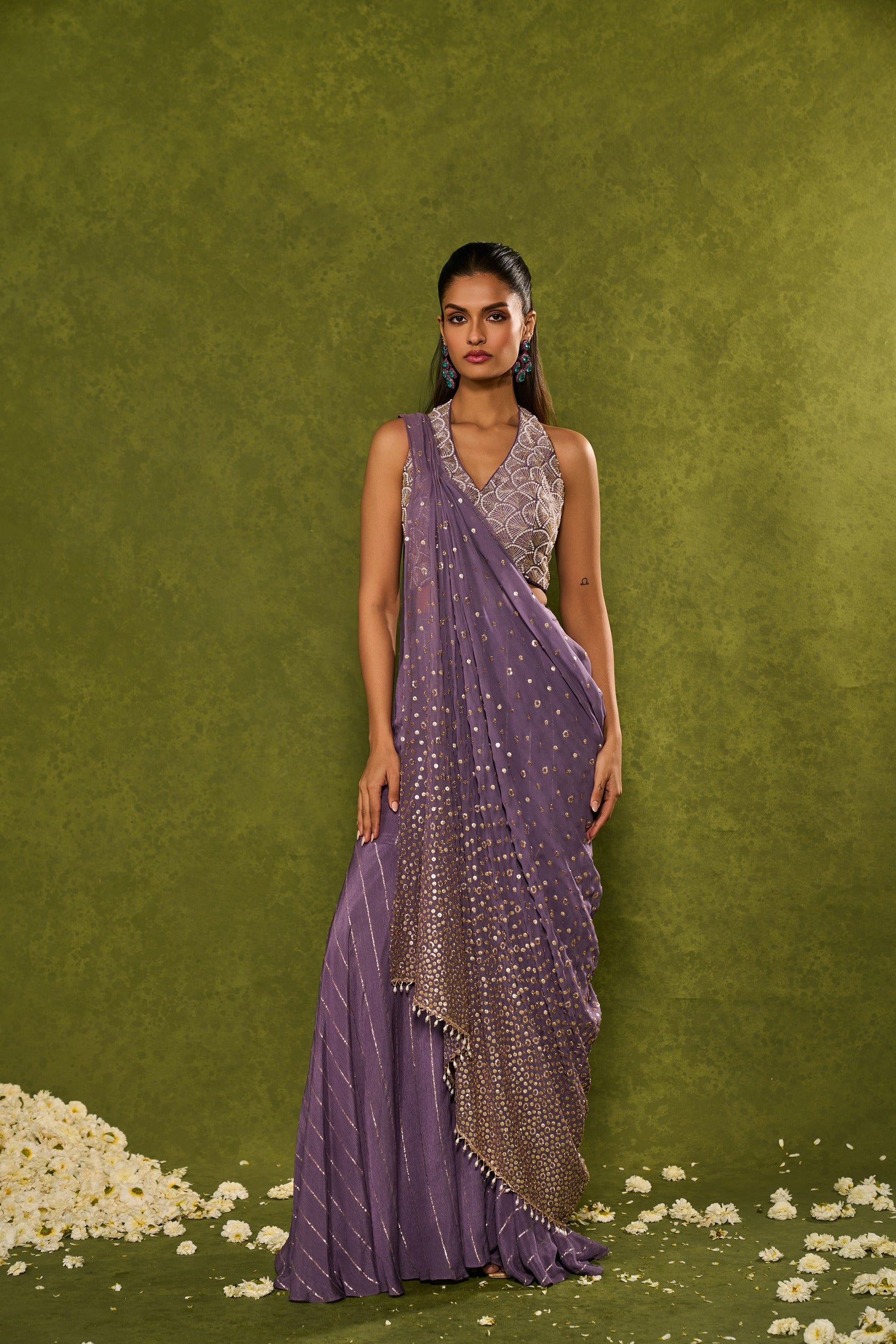 HUNAR DRAPE DUPATTA WITH PANTS