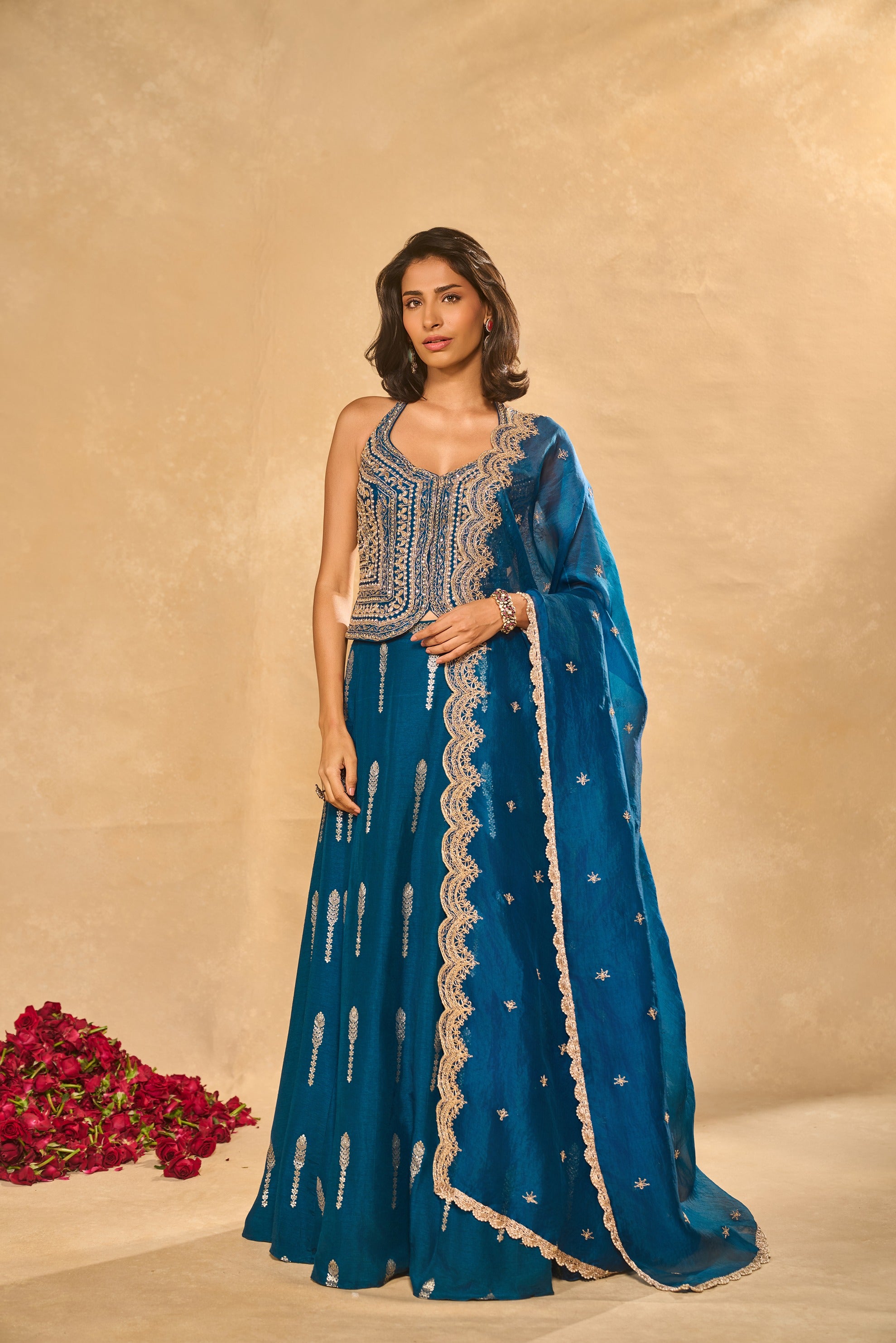AMAL LEHENGA IN BLUE
