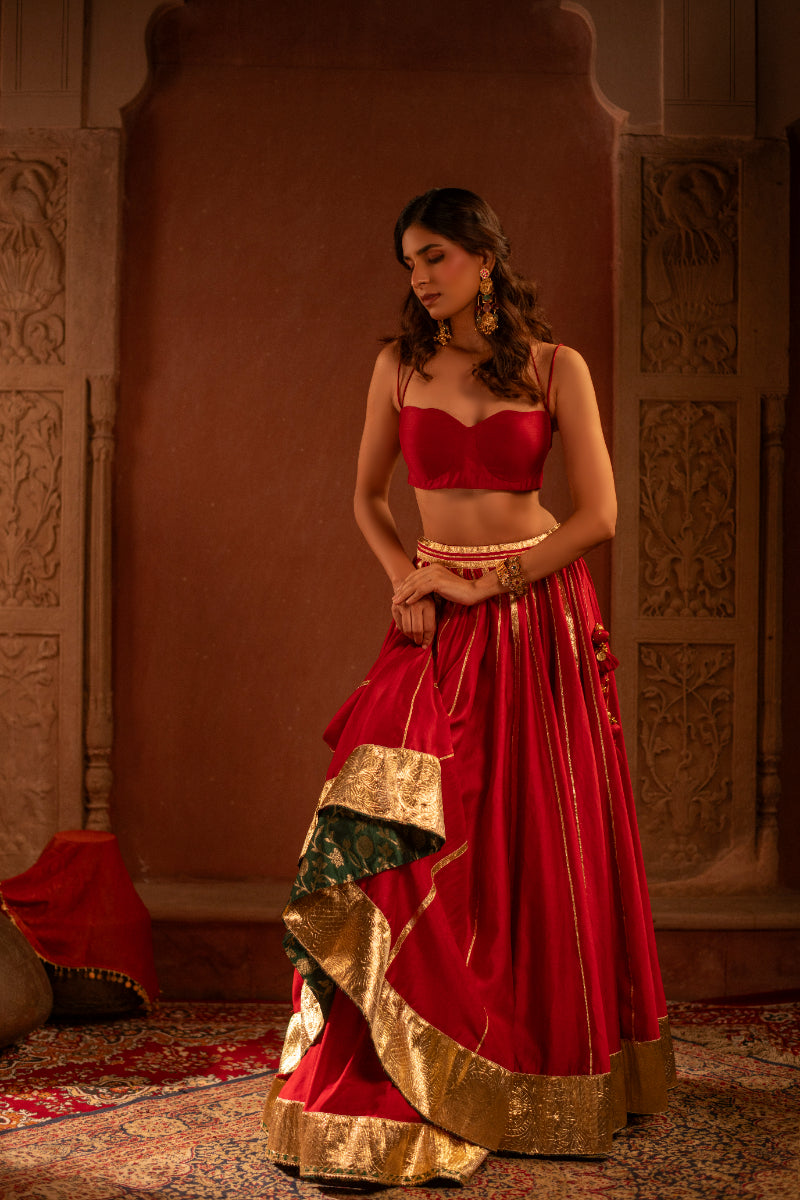 DOUBLE LAYER GOTA LEHENGA