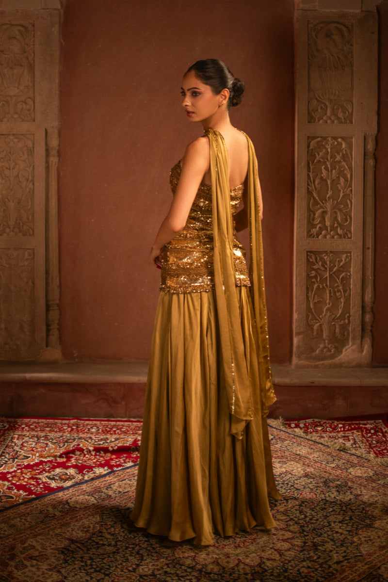 TUBE GOLD LEHENGA
