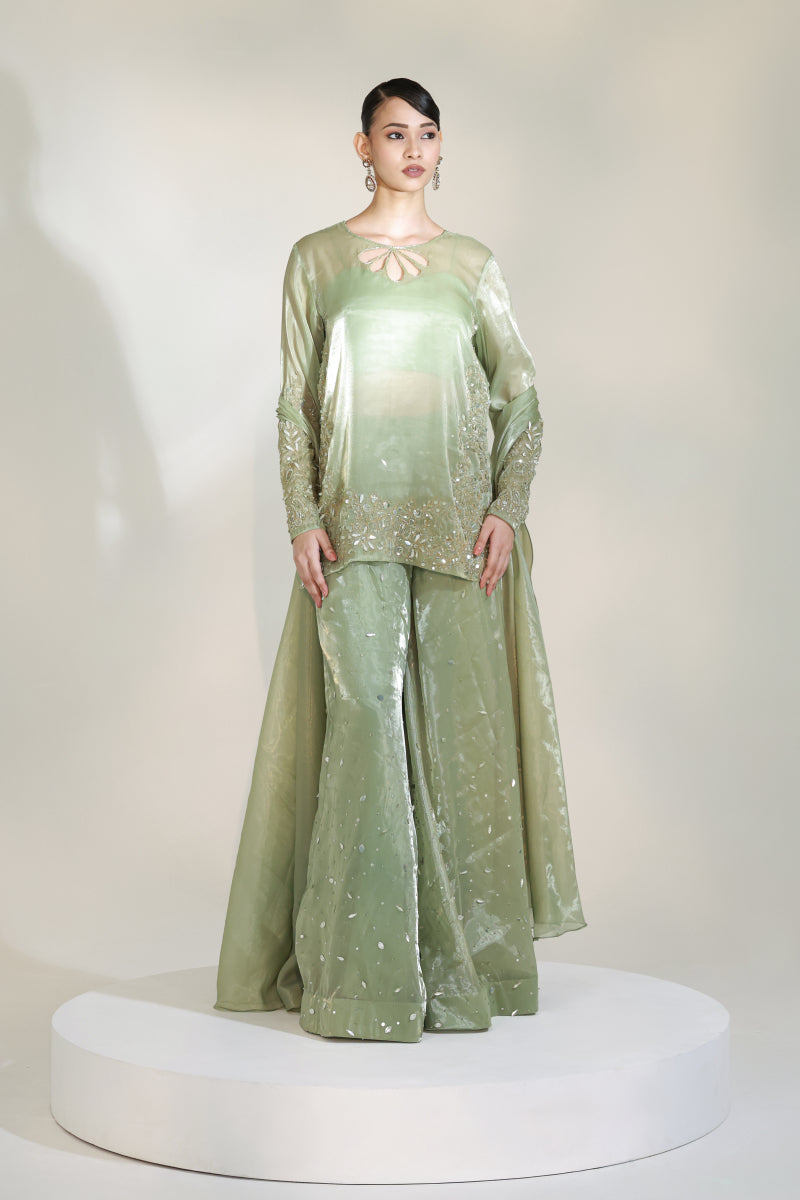 SAGE LUXE SHARARA SET