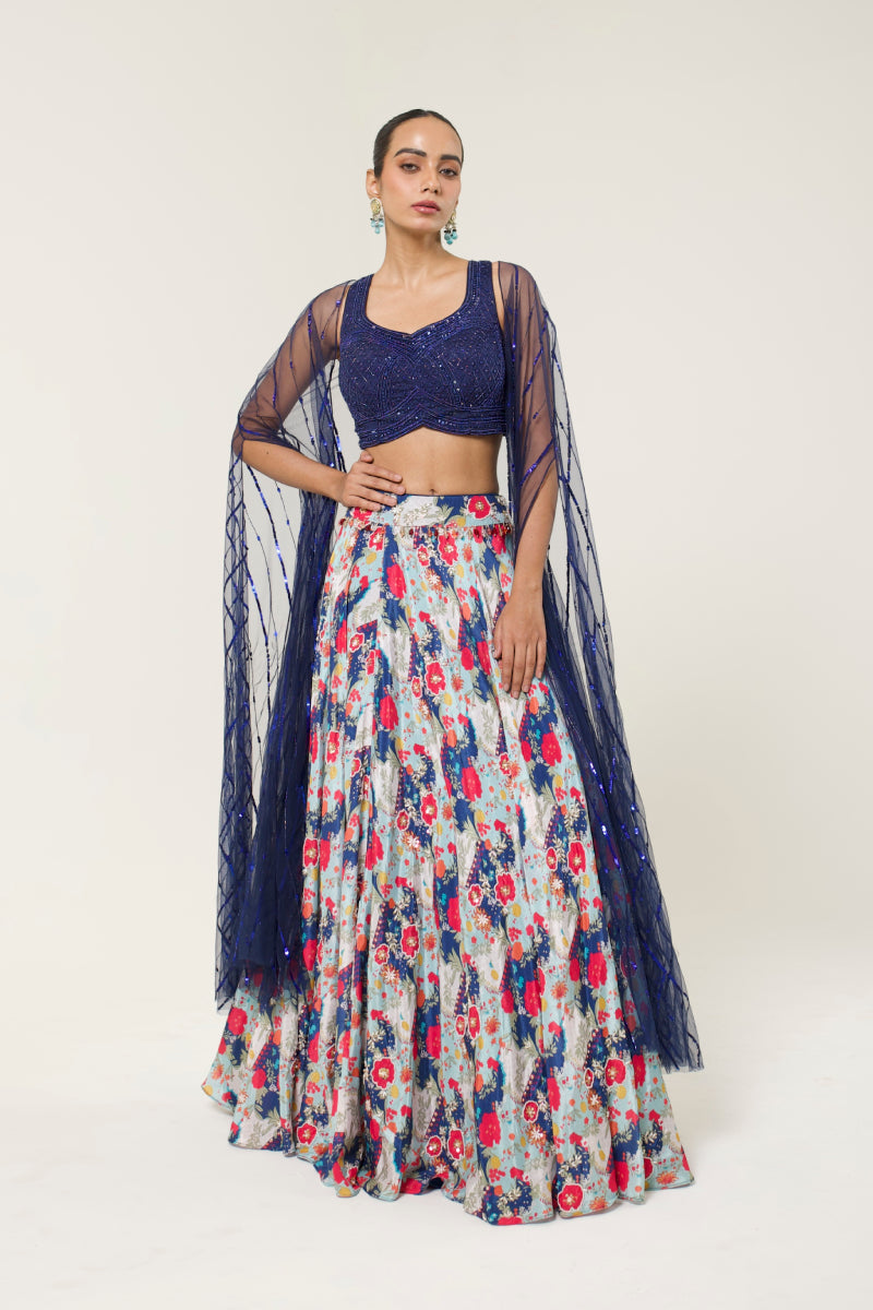 DAHLIA PRINTED LEHENGA SET