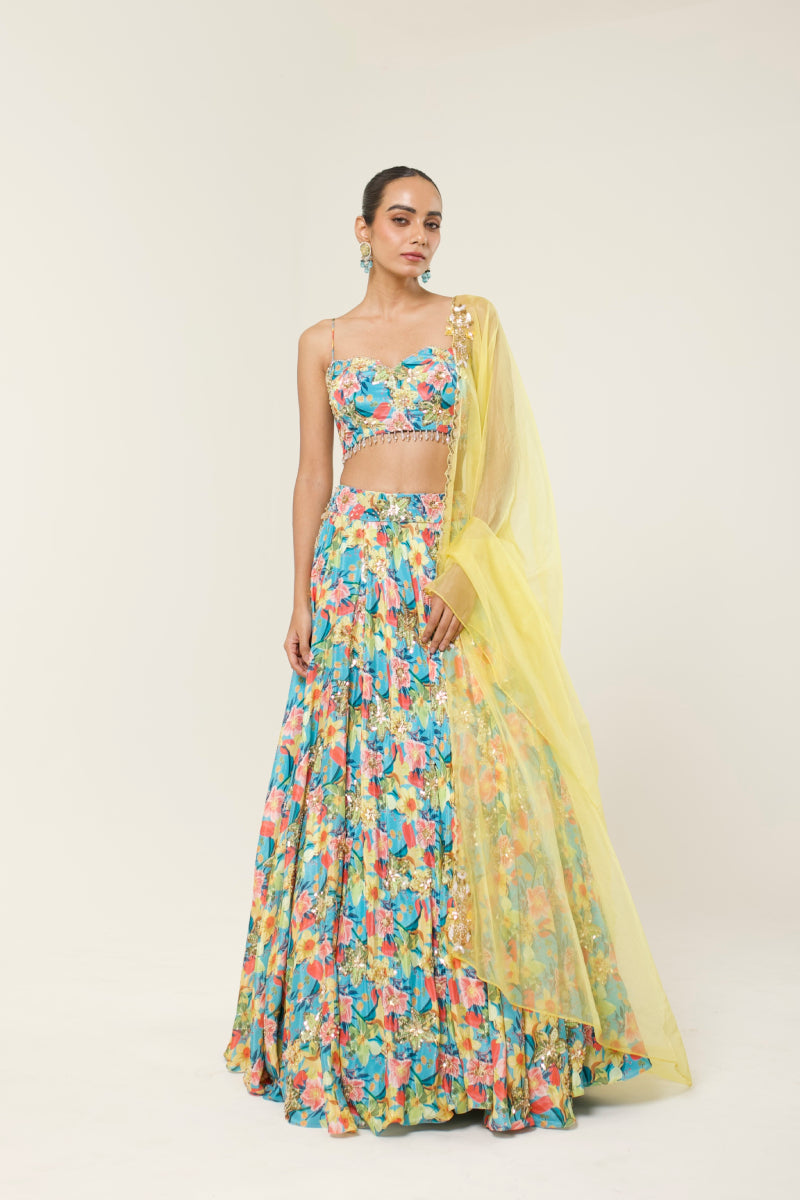 TROPICAL MUSE PRINTED LEHENGA SET