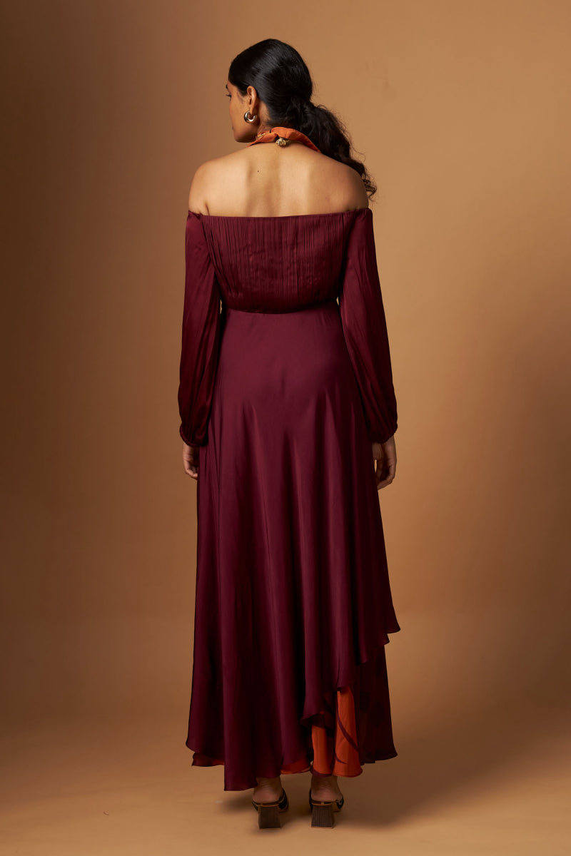 Off-Shoulder Layered Dress