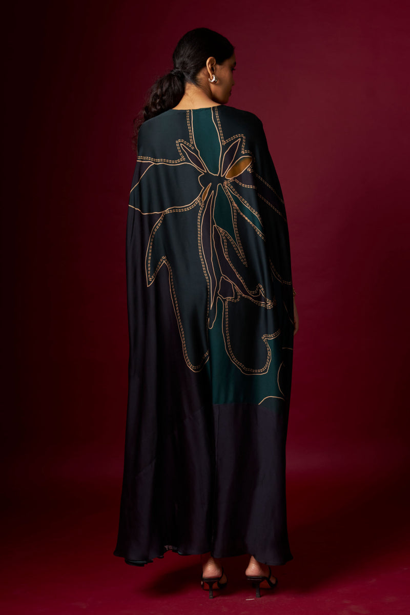 Abstract Print Kaftan Drape