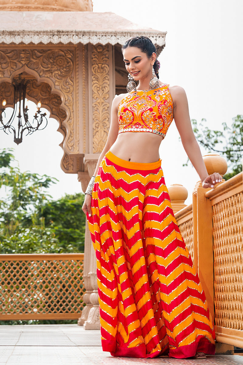 LEHENGA + BLOUSE - LEHER YELLOW