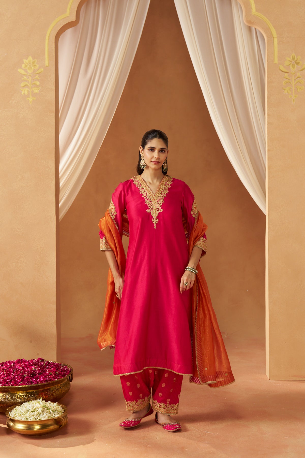 Liana Hotpink with Dupatta Chauga and Dupatta