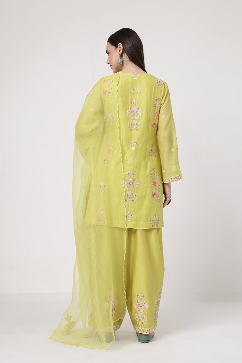 Lime Green A-line Suit Set