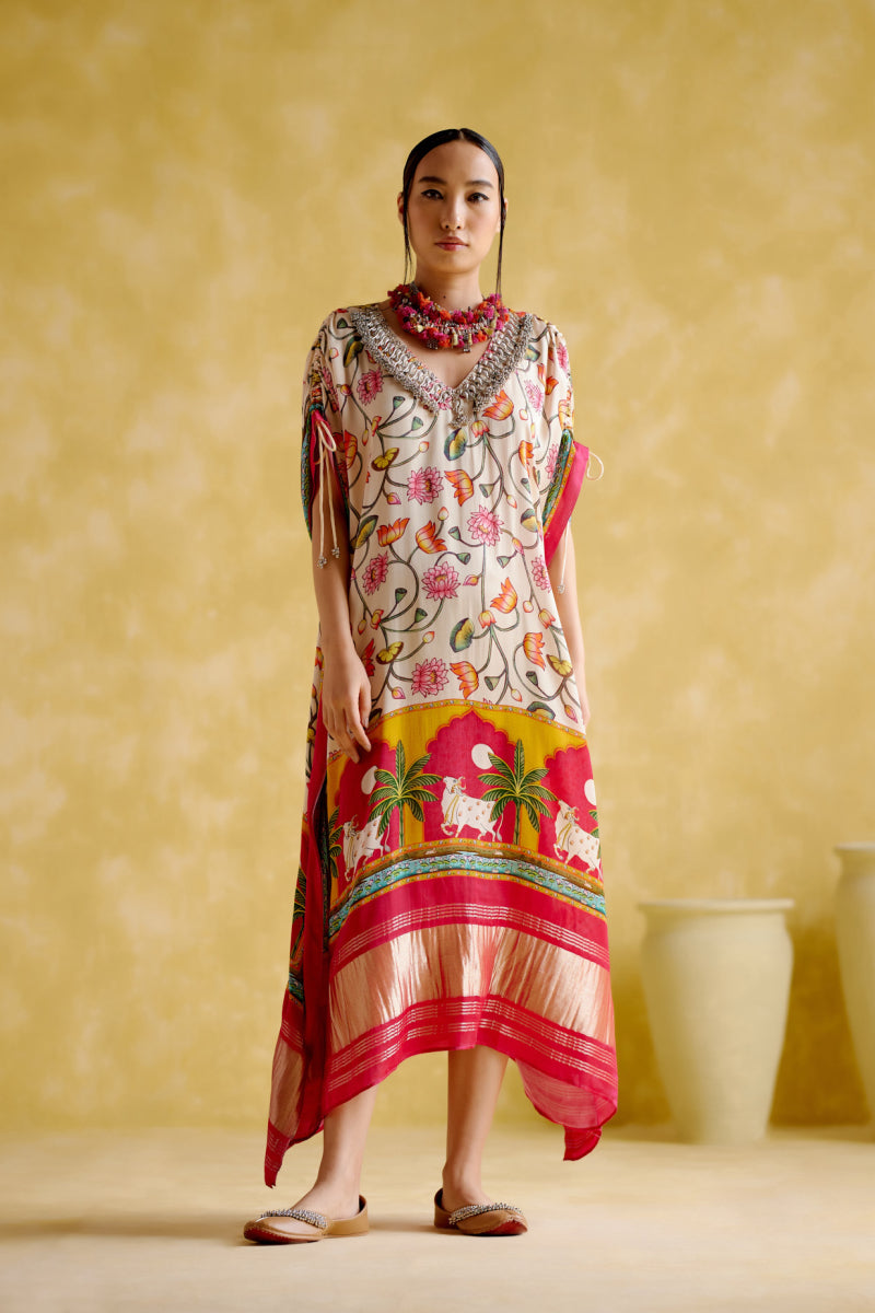 Linus- Fushia Printed Kaftan