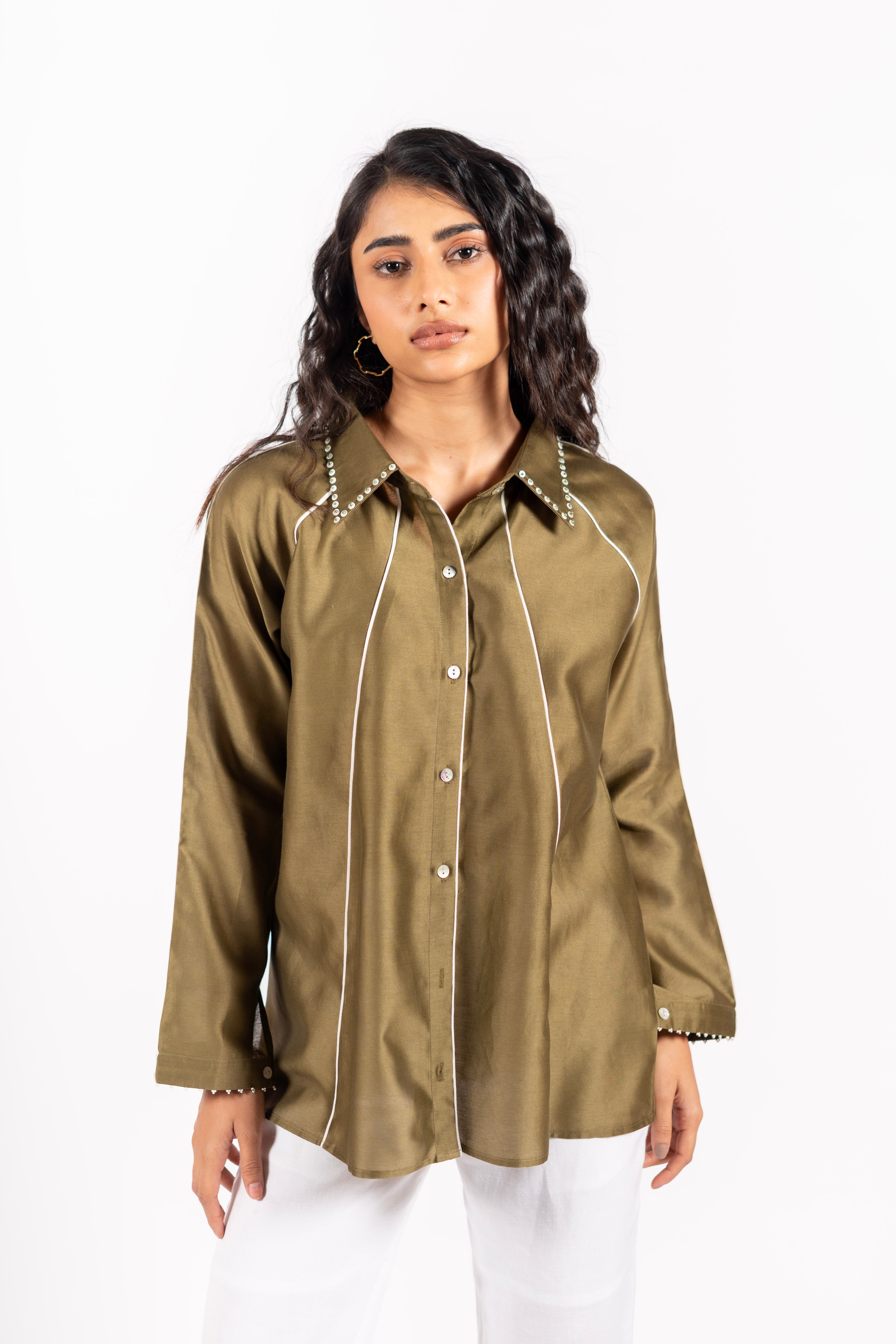 Harper Shirt Khakhi Green