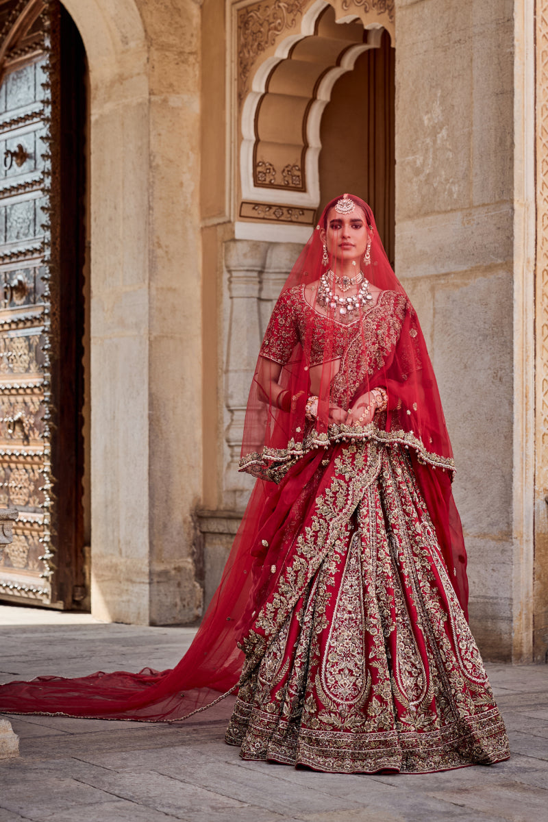 Mahanoor Dabka Zardozi Bridal Lehenga Set