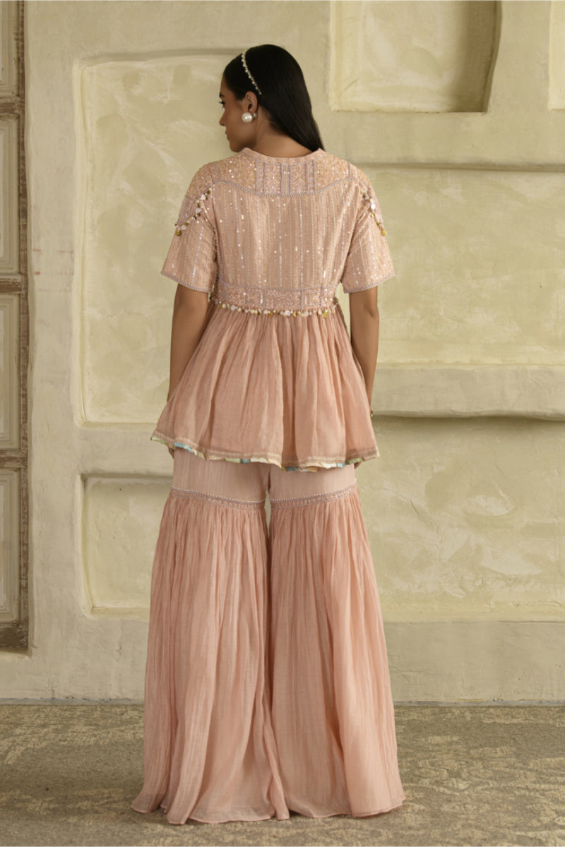 Dhun Peplum Set - Padmika Blush