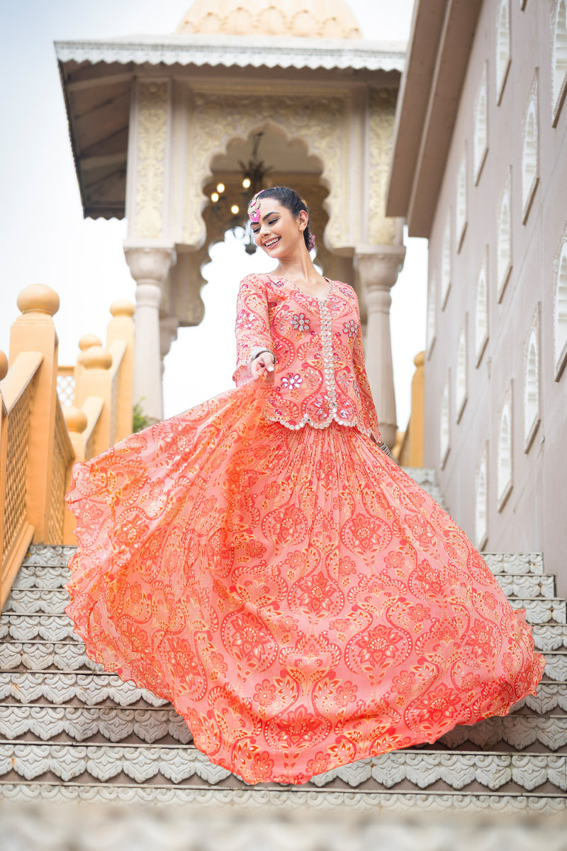LEHENGA + SHORT KURTA - MASTANI ROSE