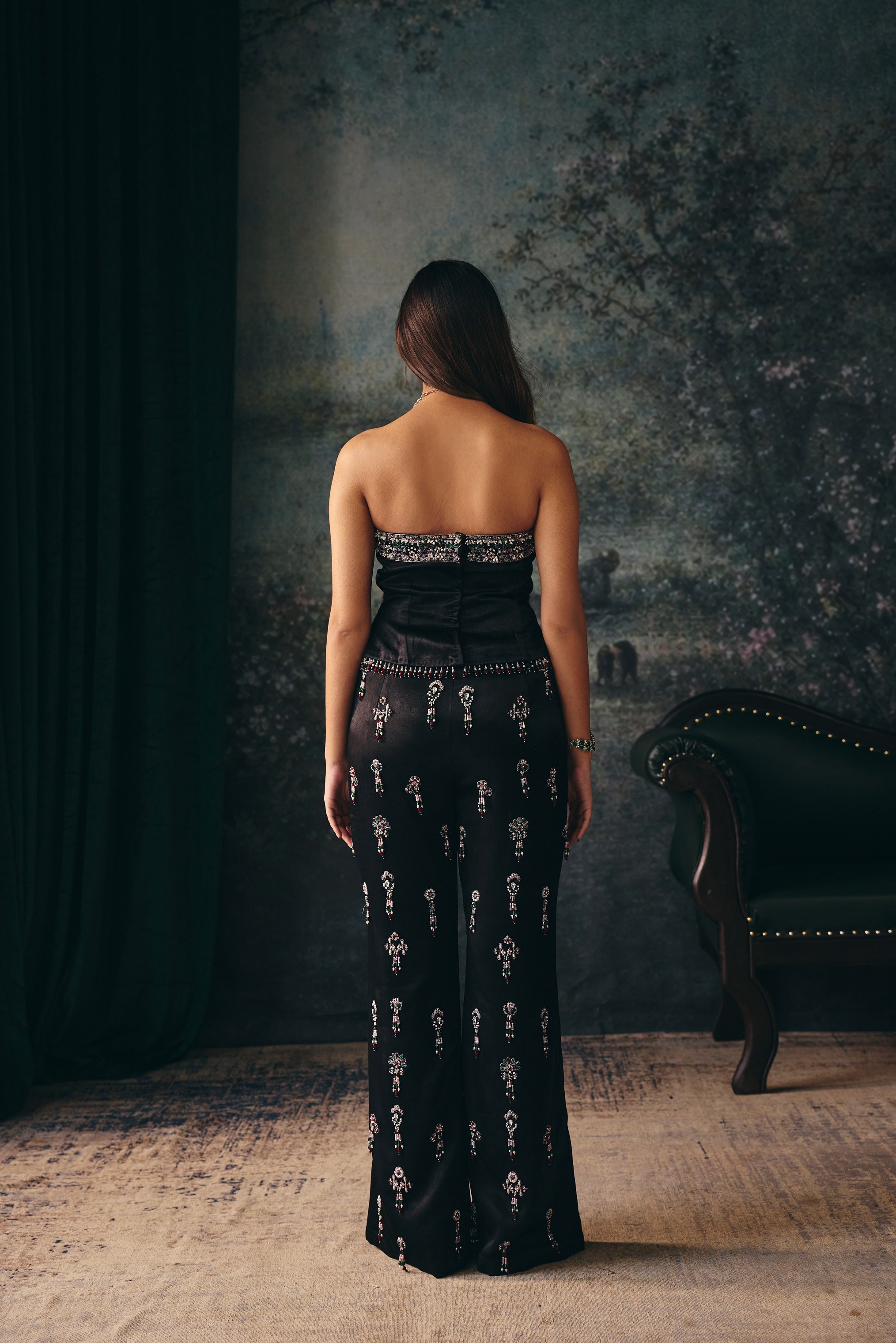 AYESHA: Black Corset & Pants
