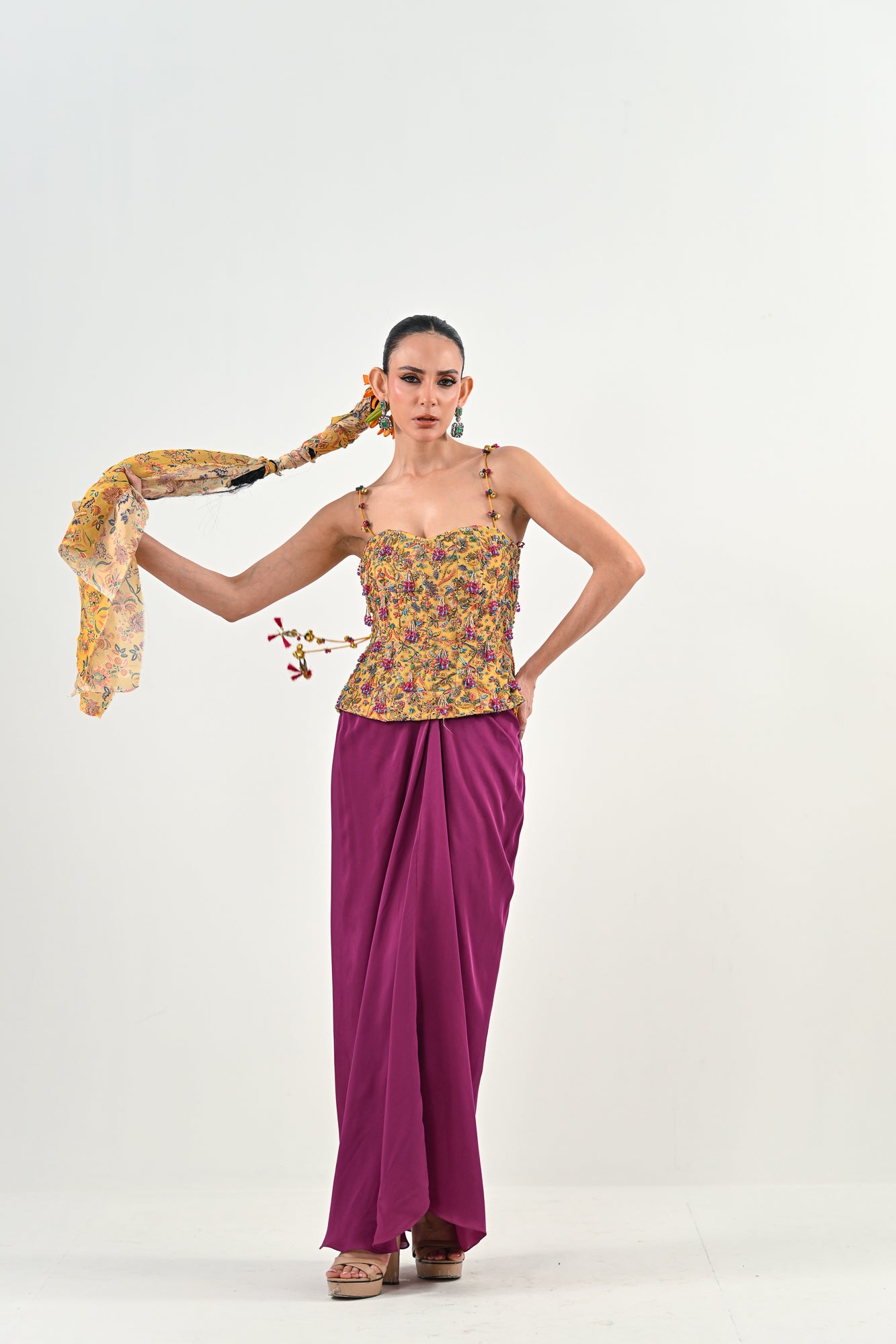 M CORSET DHOTI SET