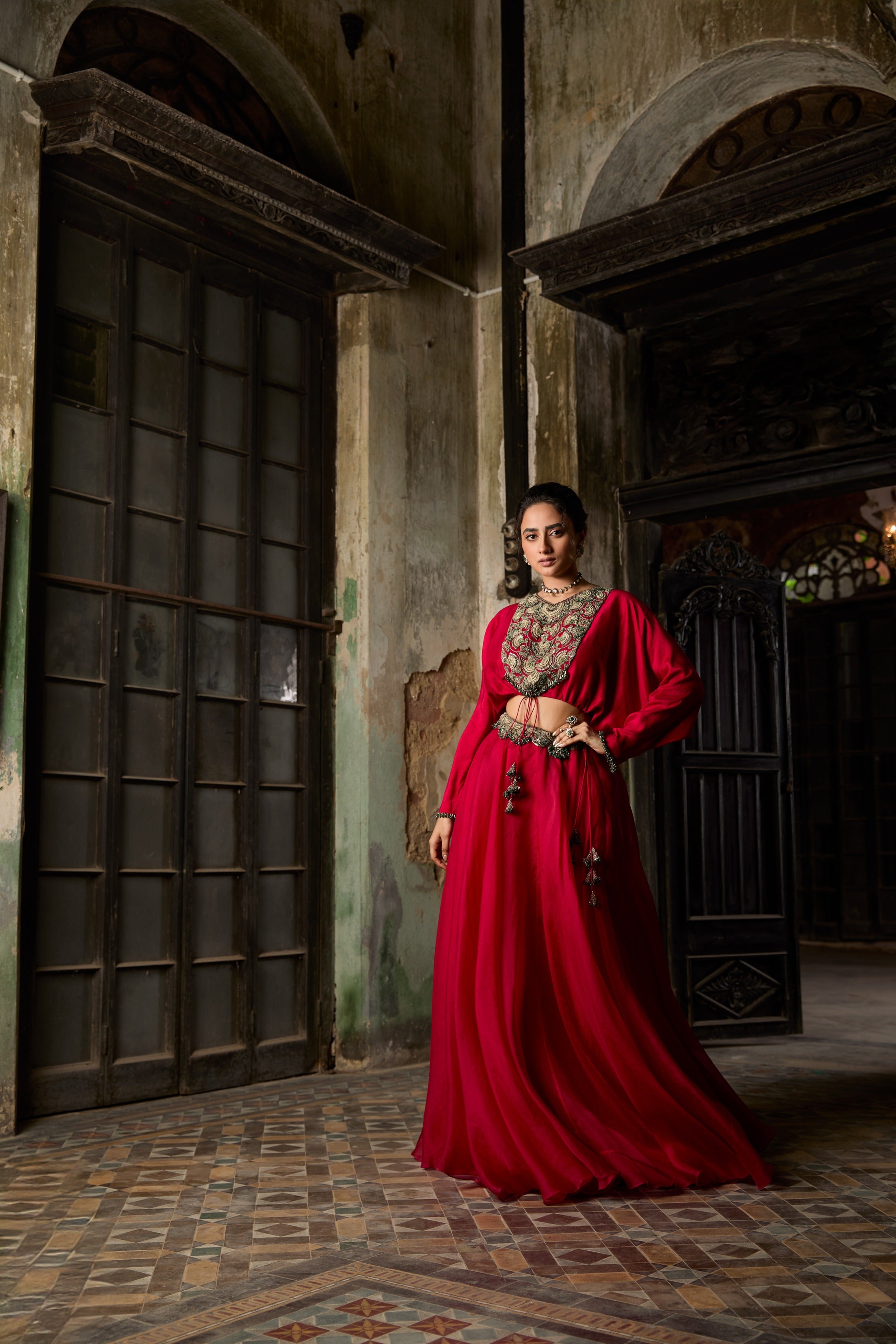 Antifit Blouse With Skirt