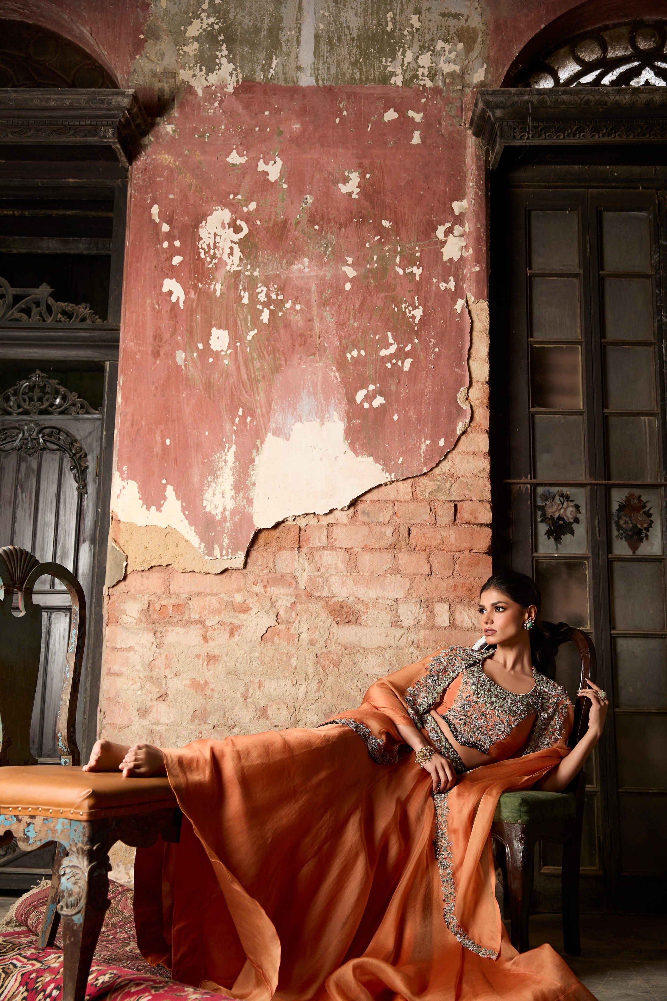 Blouse With Skirt And Cape