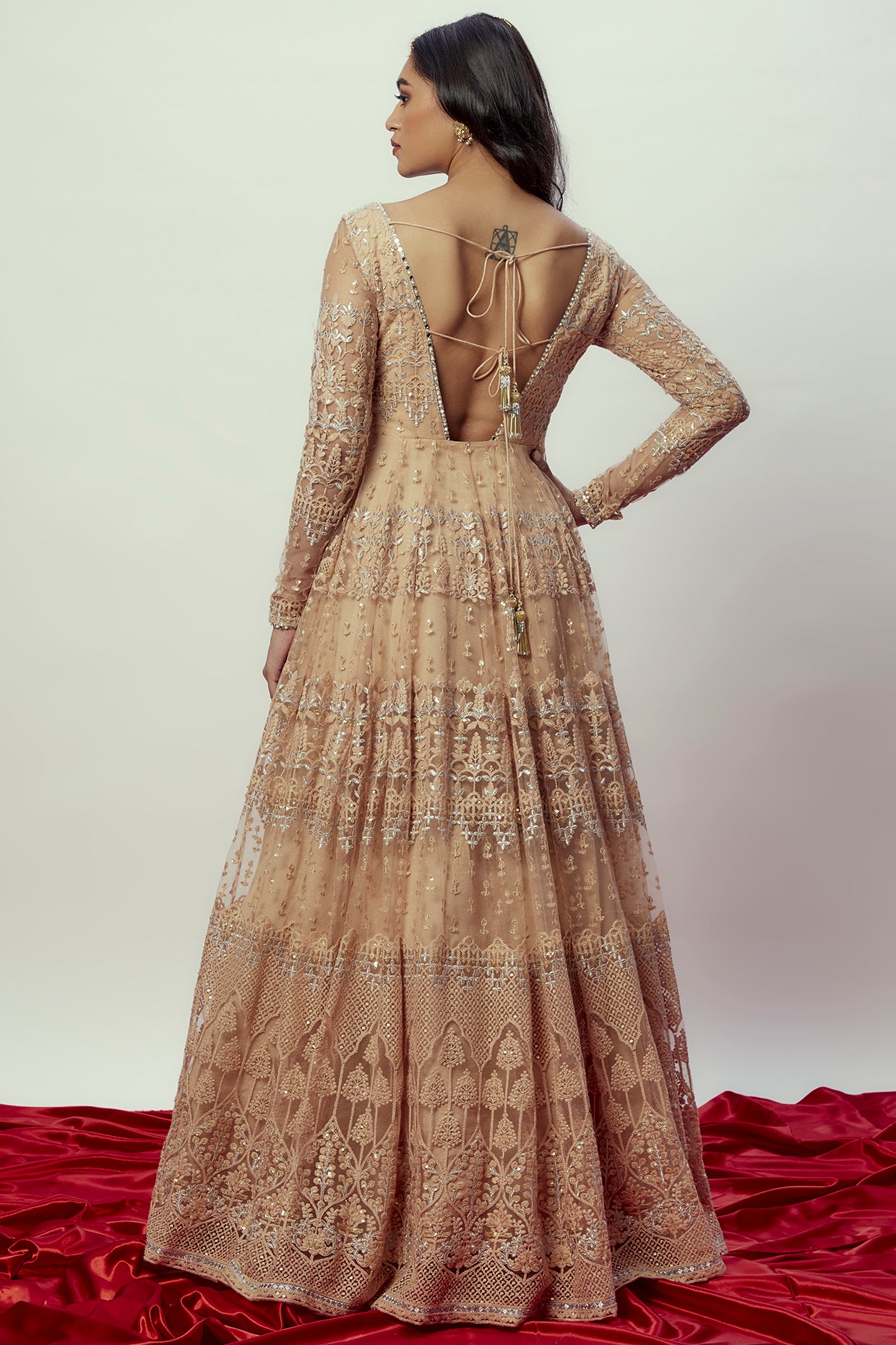 Rose Gold Anarkali Set AGASHE Rose Gold Anarkali Set AGASHE