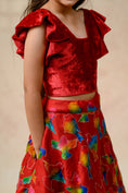 Load image into Gallery viewer, Hand Embroidered Lehenga With Ruffle Blouse And Feather Dupatta
