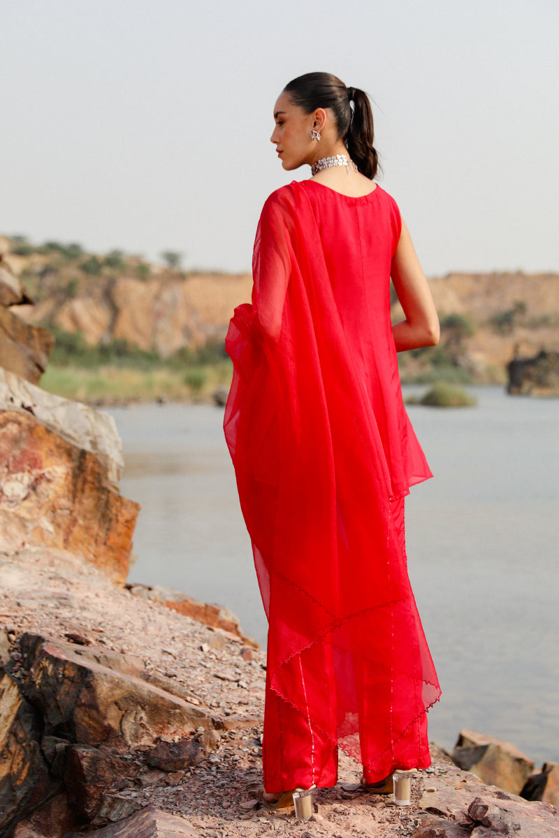 Razzel Dazzel Short Kurta And Bell Bottom Pant