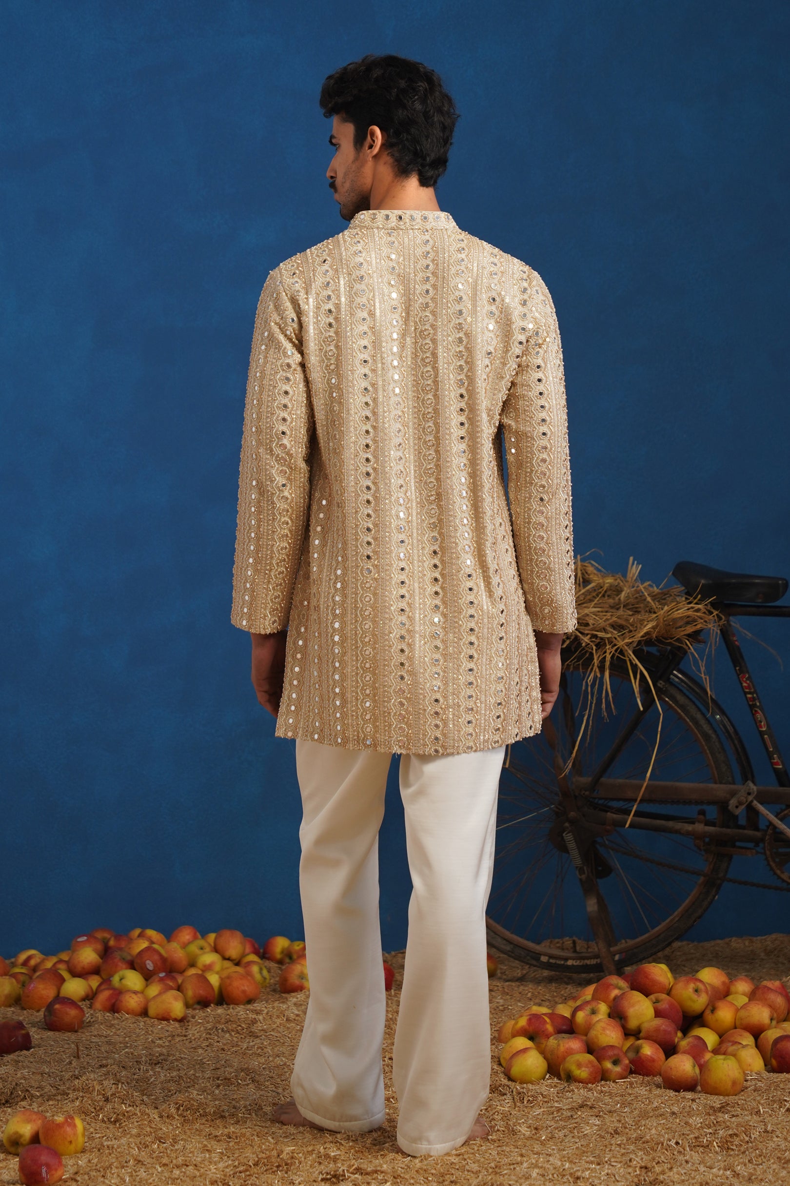 AAINA GOLDEN SHORT KURTA SET